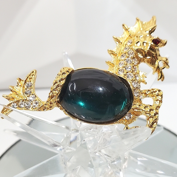 Kenneth Jay Lane Jewelry - Stunning KJL Jelly Belly Sea Dragon Brooch